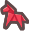 Red Origami Horse